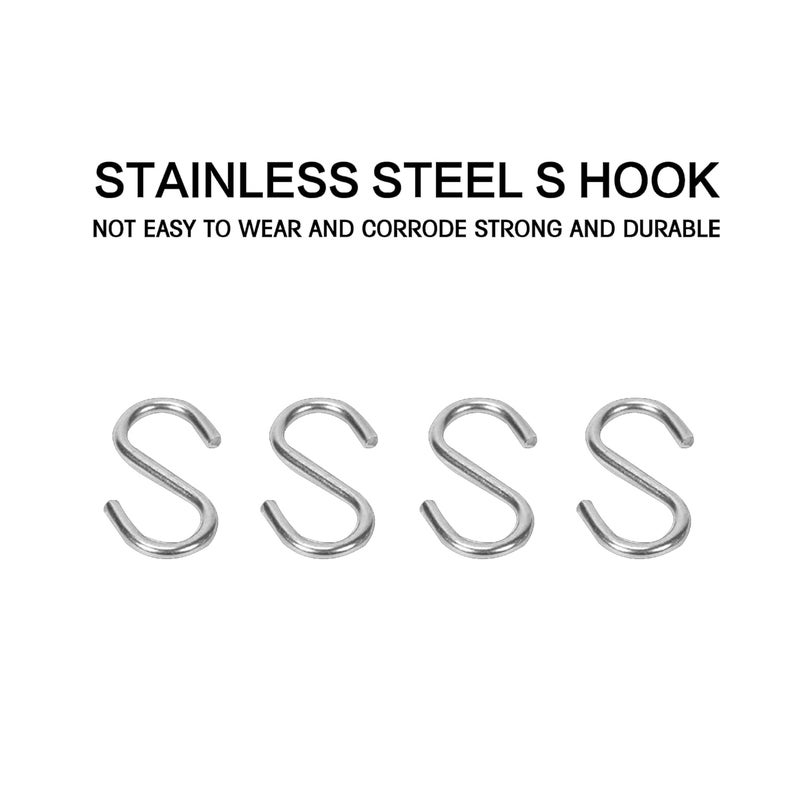 UPUPMOON 50-Pack 304 Stainless Steel S Hooks, 1.5 Inch Heavy-Duty Hooks with 88 lb Capacity, Ideal for Hanging Plants, Tools, Chains, Garage, Kitchen, Garden, and Workshop Organization - Image 4